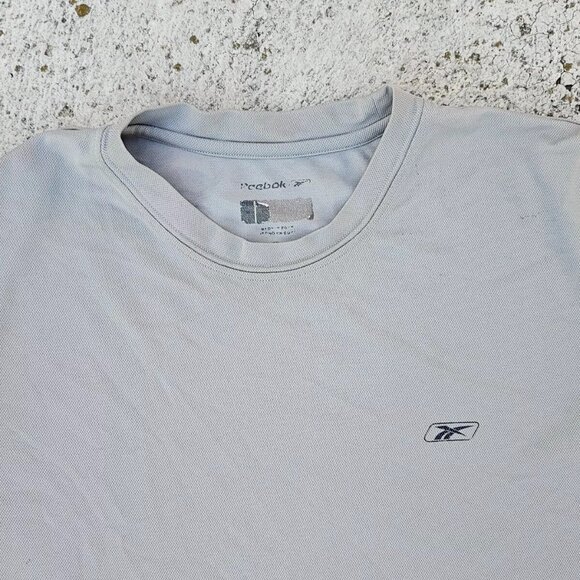 Reebok Men Tee Gray Polyester Sport Athletic T Shirt Size M - Picture 3 of 10